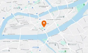 Carte du centre-ville de Nantes indiquant la localisation du campus IPMS.